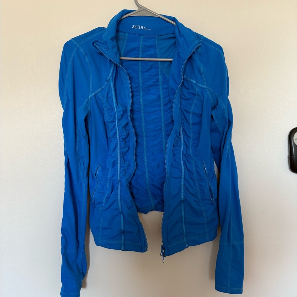 Zella Blue Utility Jacket with Fitted Silhouette